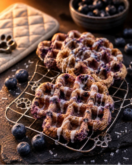 Blueberry and Coconut Dog Waffles