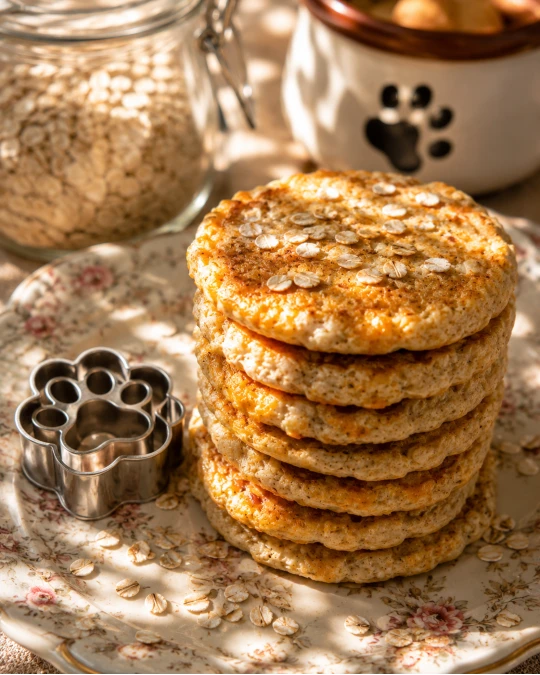 Cheesy Oatmeal Dog Pancakes