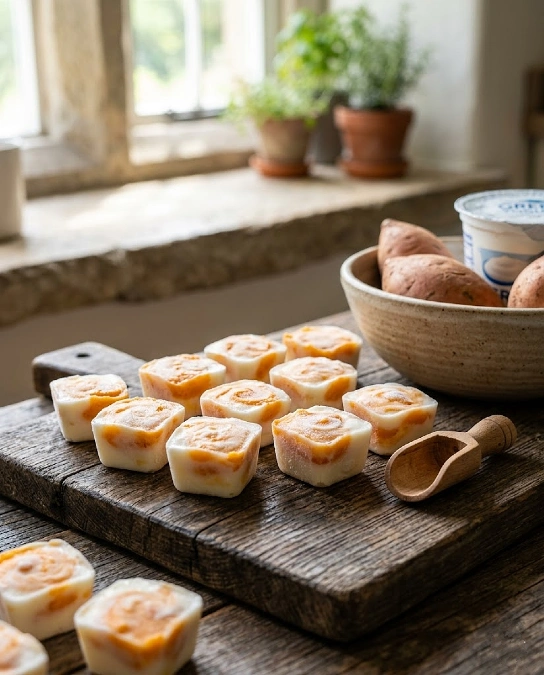 Frozen Sweet Potato Yogurt Bites