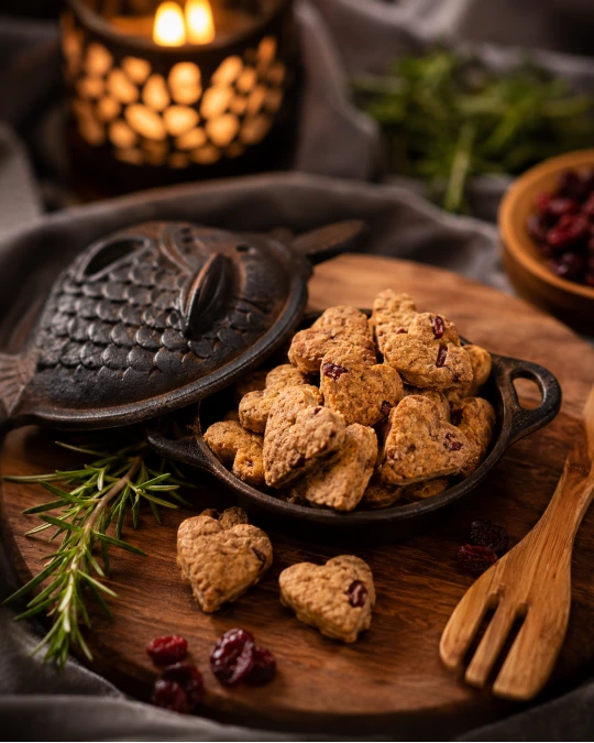 Toasted Turkey and Cranberry Hearts