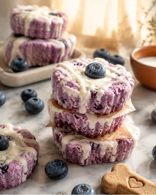 Frozen Yogurt and Blueberry Cups