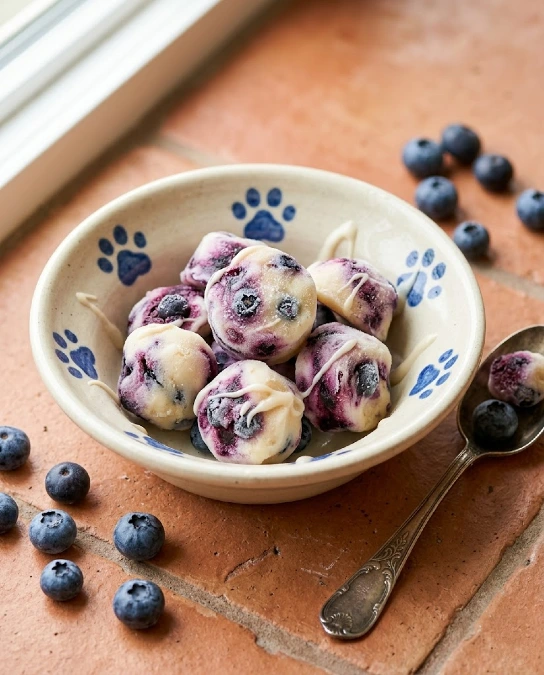 Frozen Blueberry and Yogurt Drops