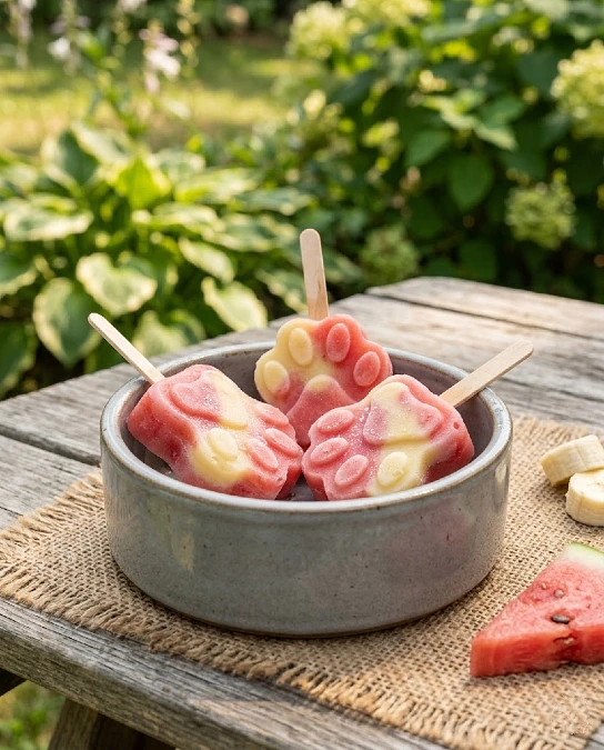Watermelon Banana Pupsicles