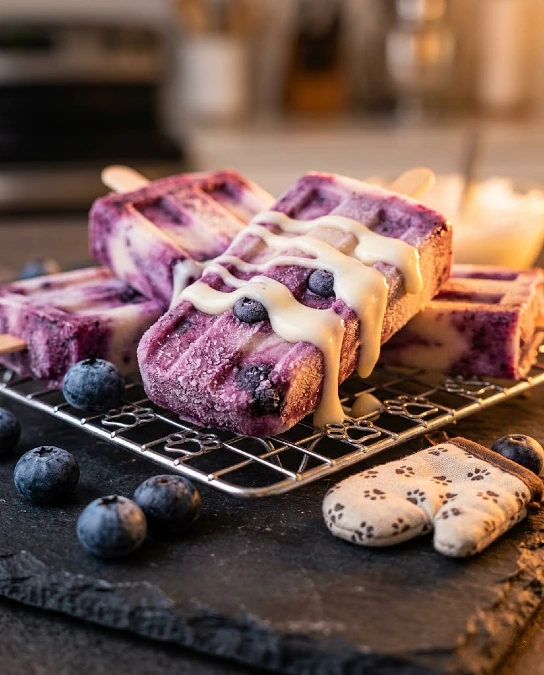 Frozen Coconut Blueberry Pupsicles