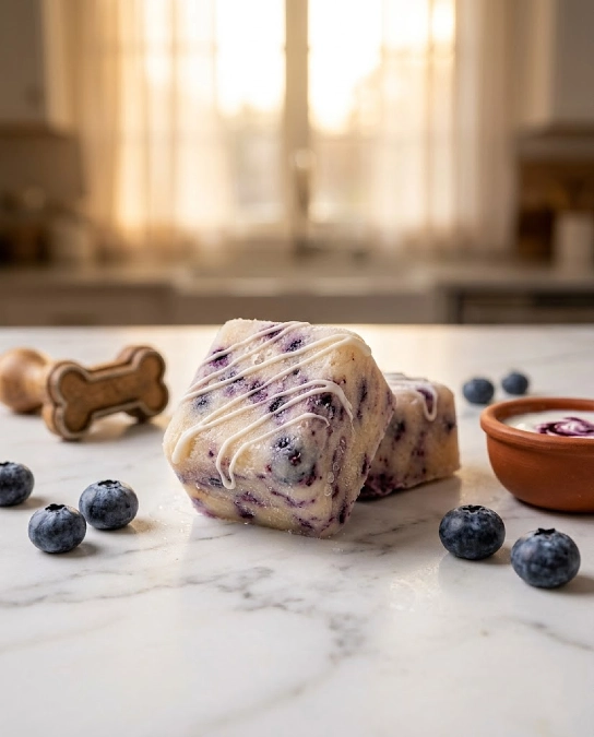 Pork Broth and Blueberry Cubes