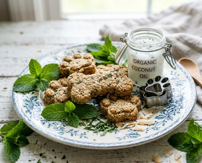 Coconut Oil Mint Dog Biscuits