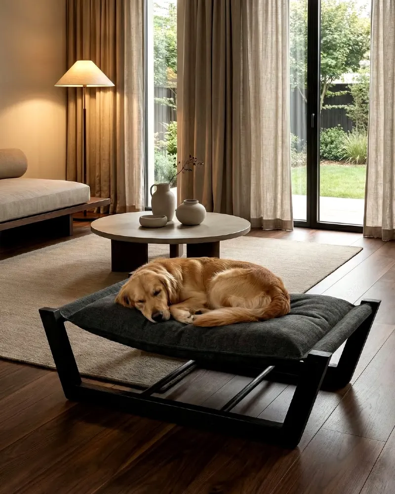 Architectural Elevated Hammock with Charcoal Cushion