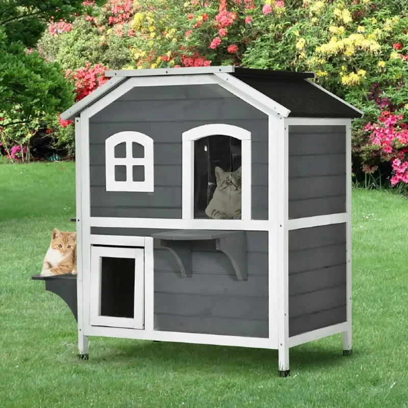 Barn-Style Charcoal Hutch with Clear Strip Curtains