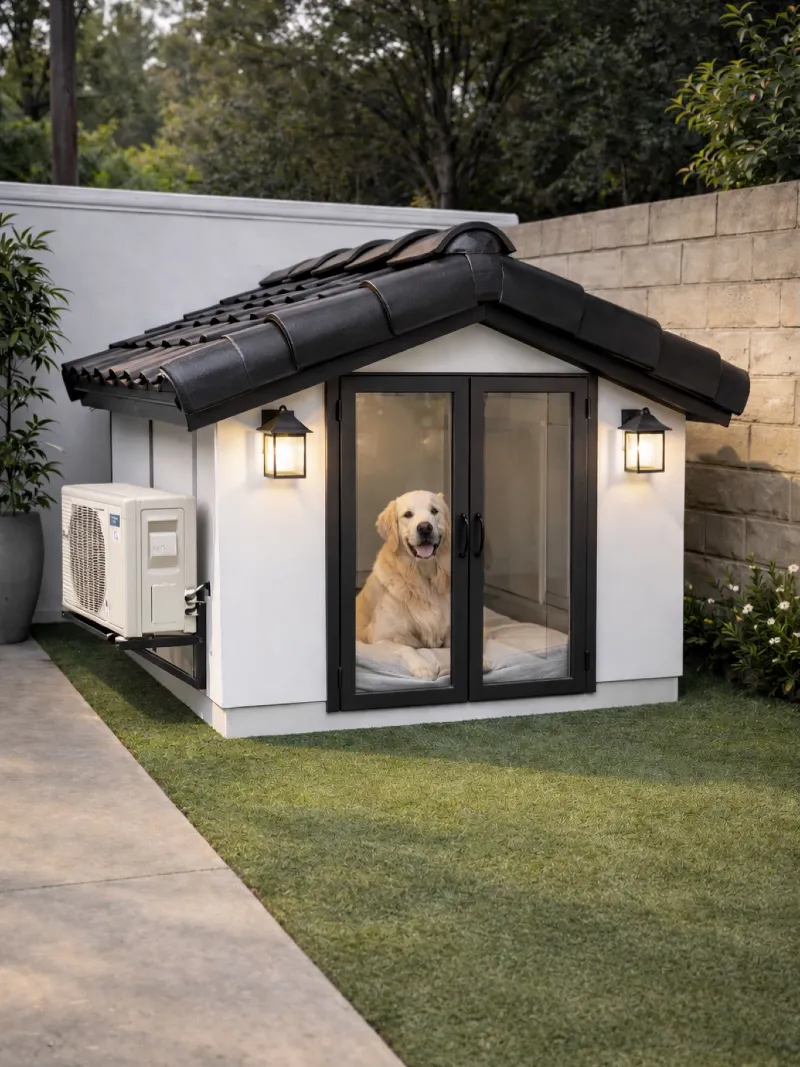Climate-Controlled Spanish Villa Kennel with Terracotta Tiling