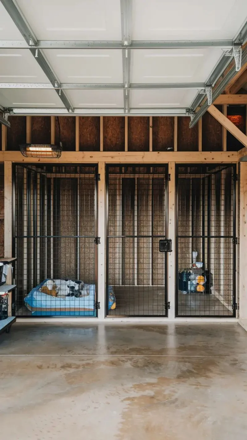 Full-Height Timber-Framed Garage Kennels with Polished Concrete Flooring