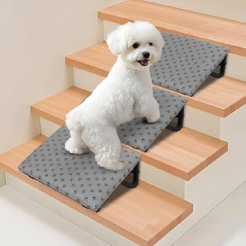 Individual Stair-Step Modular Ramps with Patterned Grey Covers