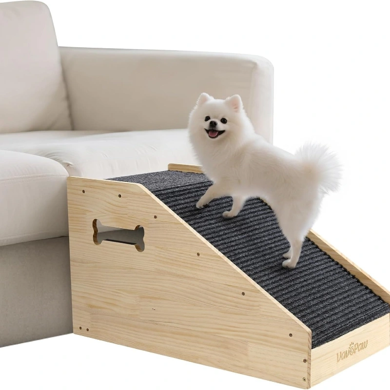 Light Pine Box Ramp with Bone-Shaped Handle Cutout