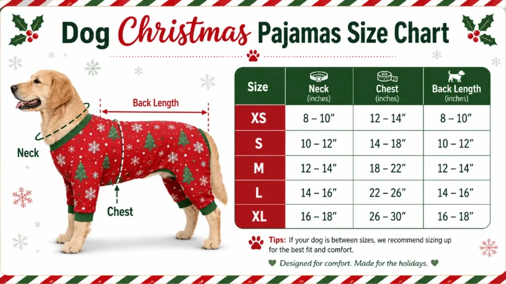 pajama size chart