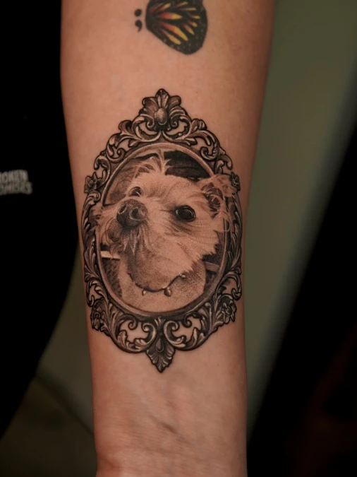 Antique Ornate Frame Portrait With Soft Shading