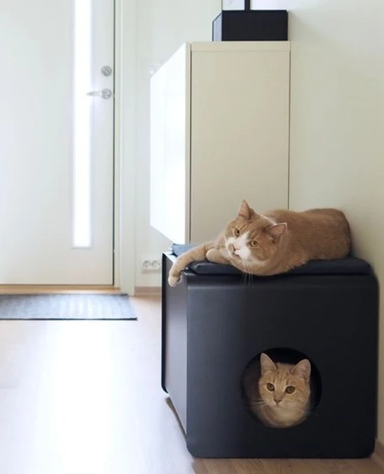 Black Modern Cube Ottoman