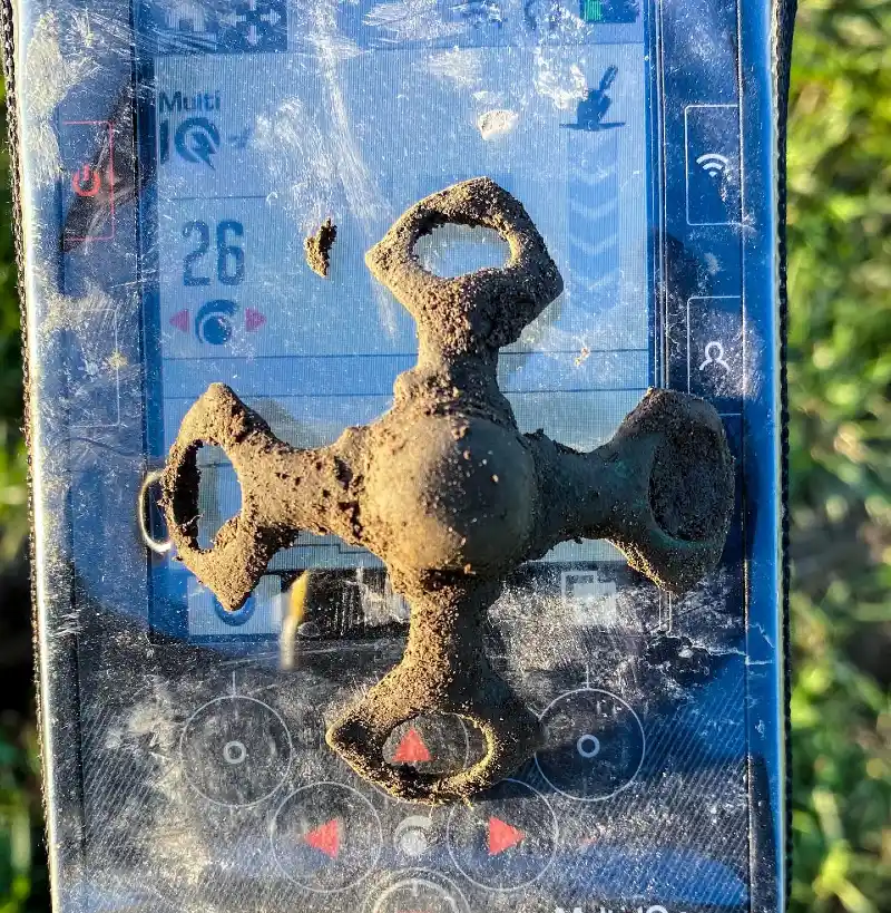 Cross-Shaped Cast Bronze Strap Junction with Central Boss
