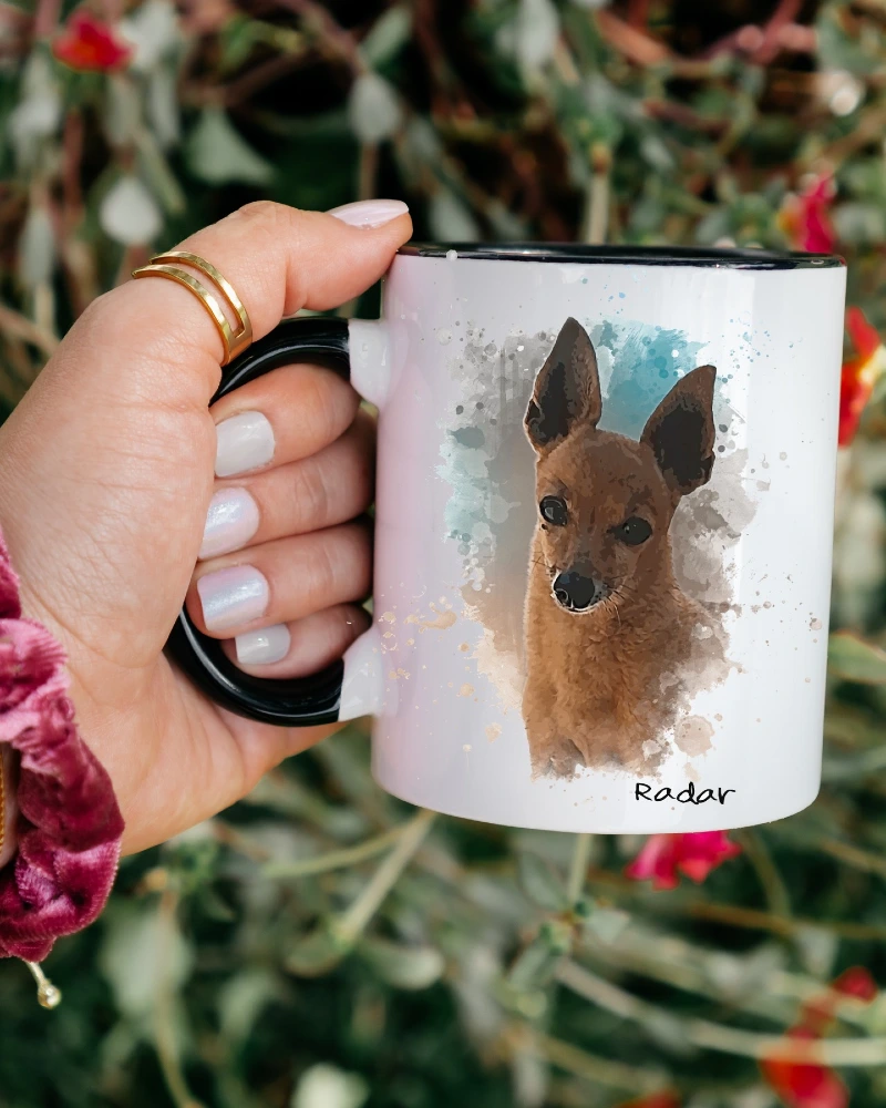 Custom Watercolor Dog Portrait Coffee Mug