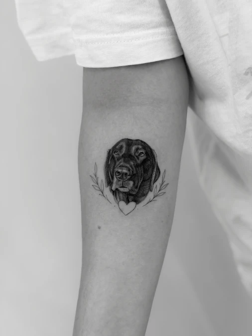 Dark Realism Portrait With Minimal Heart Outline