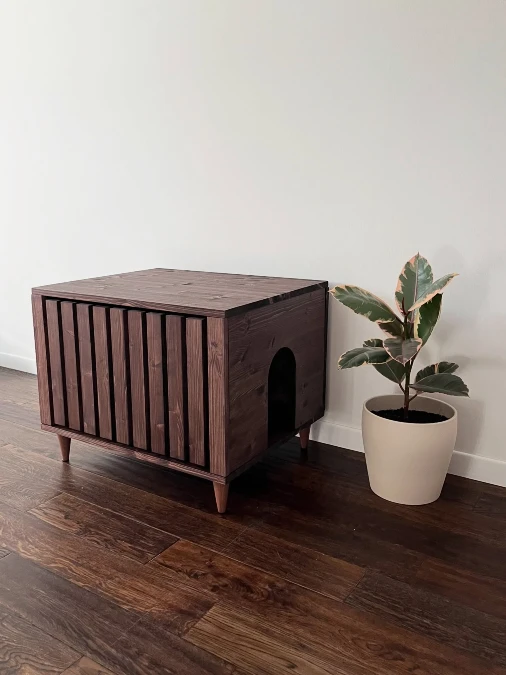 Dark Walnut Mid Century Modern Side Table