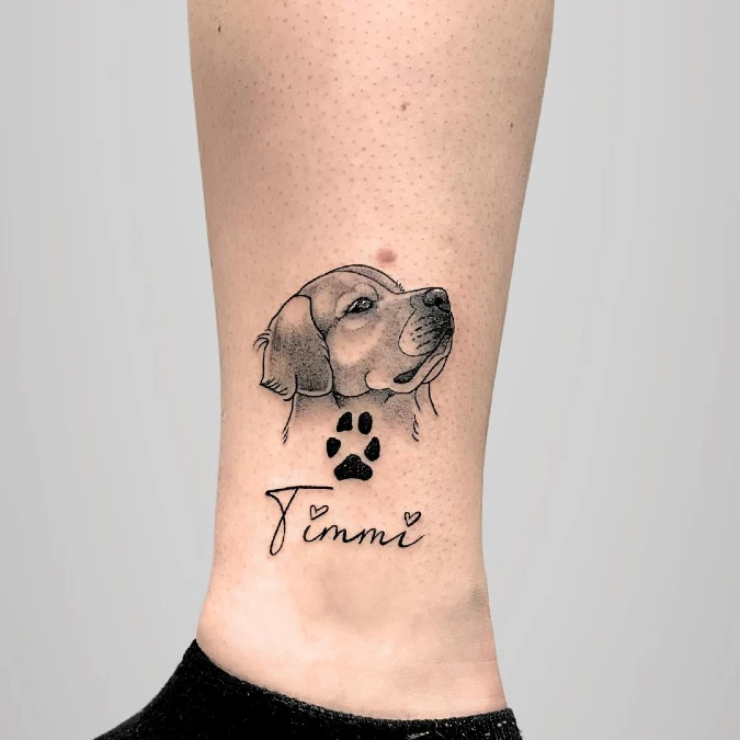 Dotwork Dog Portrait With Script