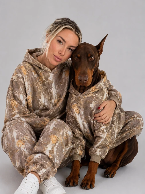 Earthy Marbled Sweatsuits and Crisp White Sneakers