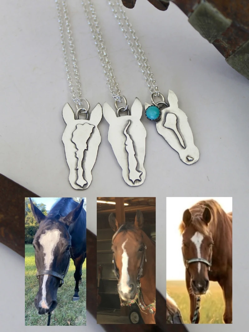 Handcrafted Silver Horse Silhouette Necklaces