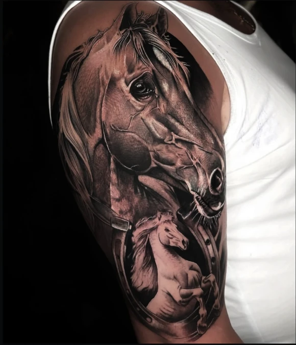 Layered Equine Realism Inside an Iron Frame
