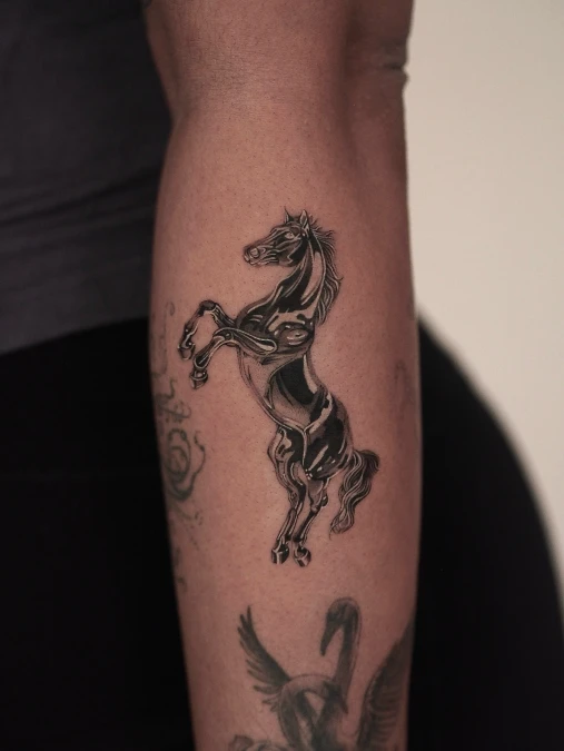 Liquid Chrome Rearing Horse