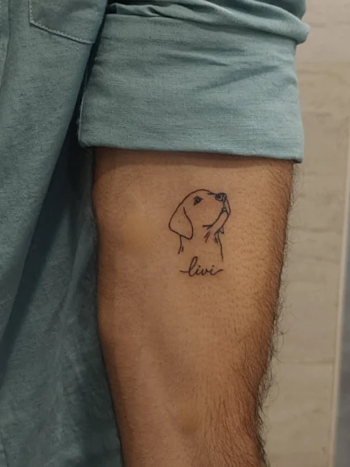 Minimalist Line Art Dog Profile