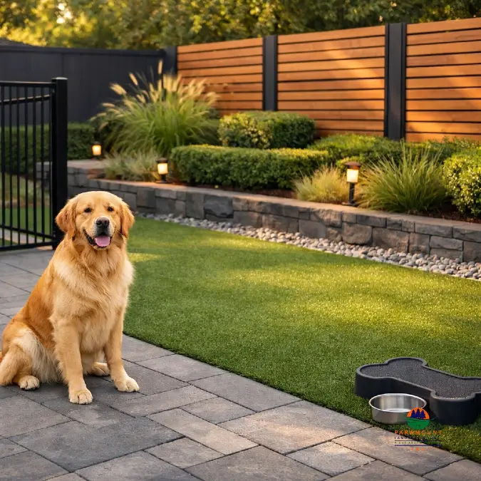 Modern Wood And Stone Dog Run