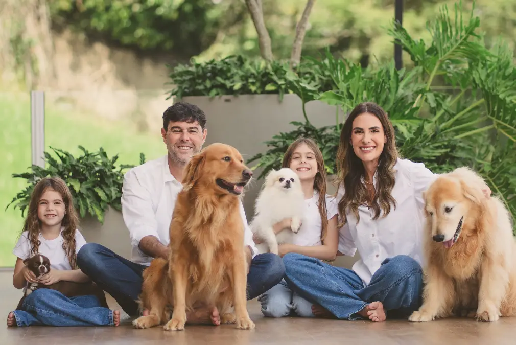 Multi Pet Family Patio Portraits