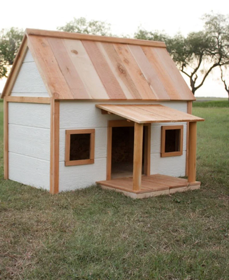 Natural Cedar Modern Farmhouse with Covered Porch Awning