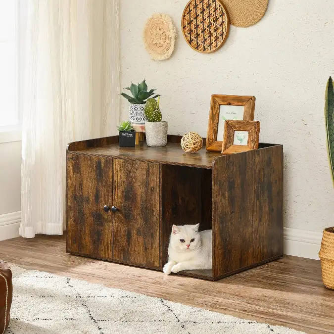 Rustic Dark Wood Grain Console