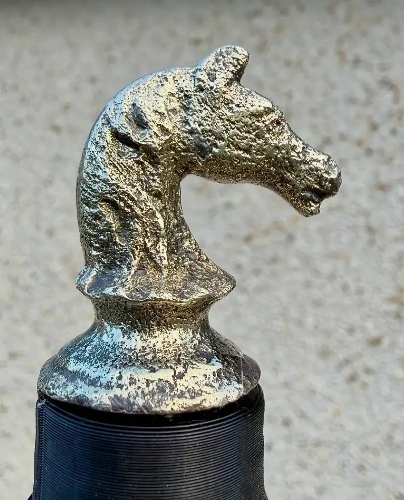 Sculpted Metallic Horse Head Harness Terret Topper