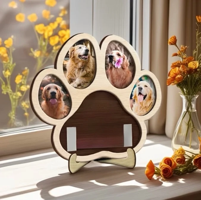 Two Tone Wood Paw Photo Frames